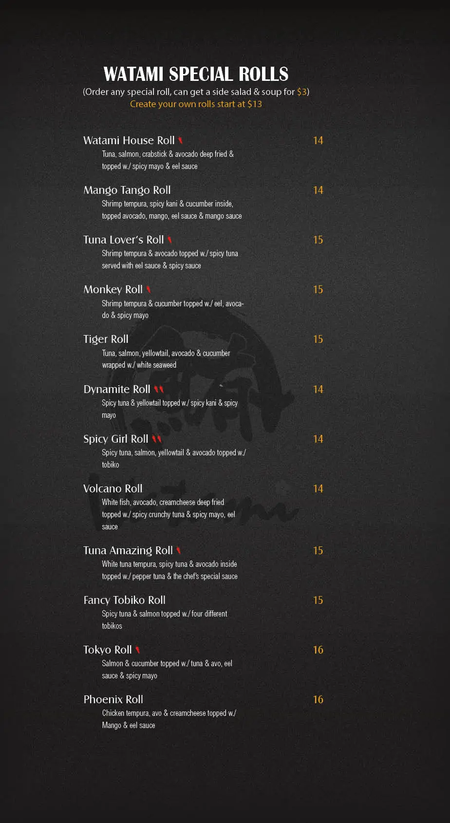 Watami menu discount